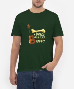 Dogs-Ukulele-happy-T-Shirt-For-Women-And-Men-Size-S-3XL